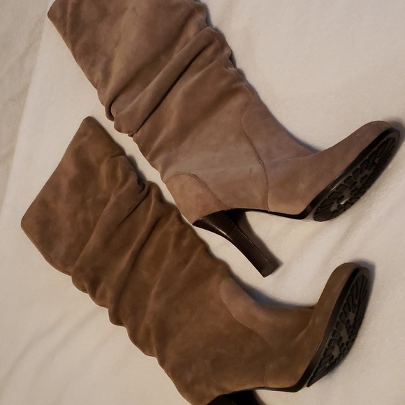 Sofft Slouchy Tall Suede Heeled Boot - Picture 2 of 14